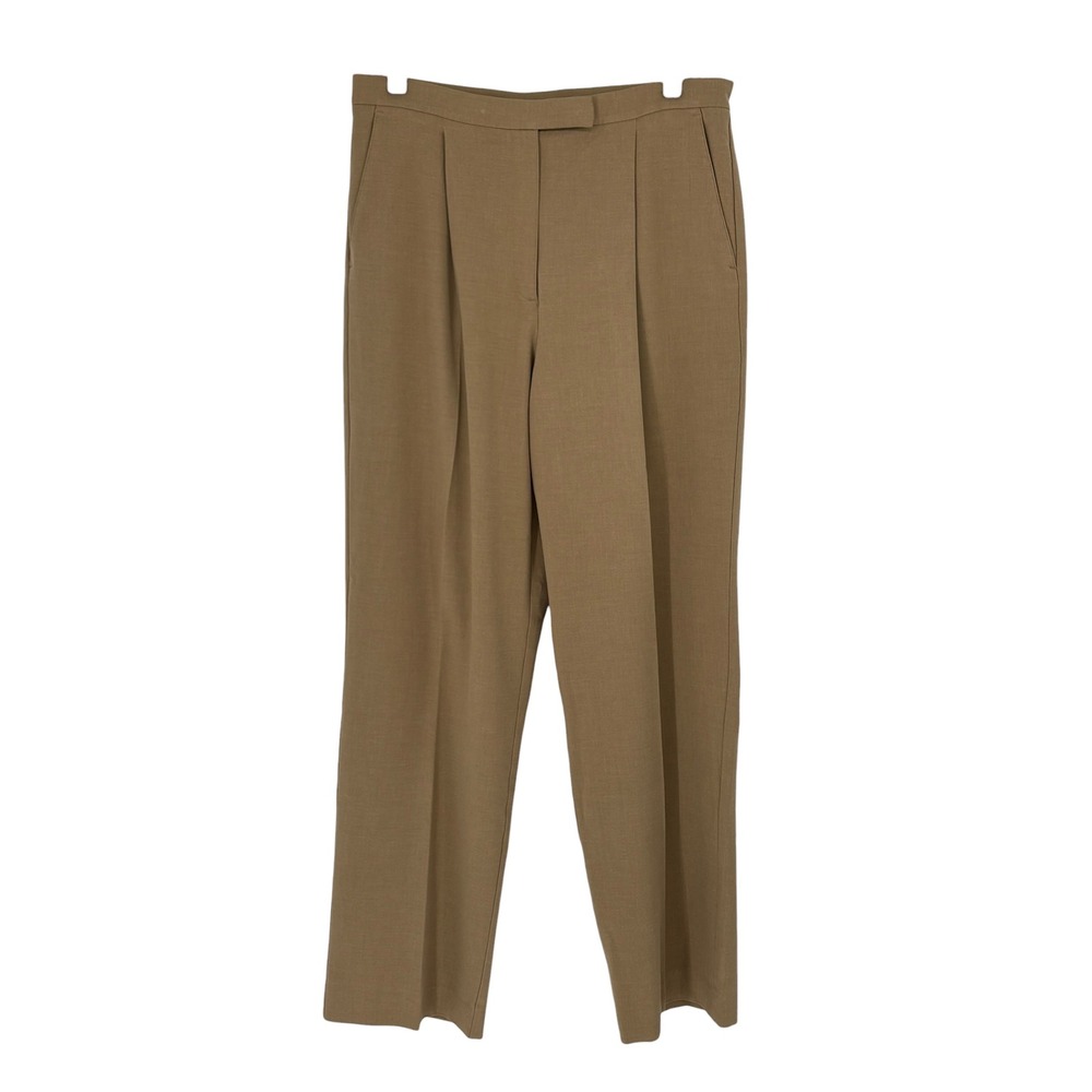 Liz Claiborne Lizsport Trousers Tan Pleated High Rise Stain Resistant Size 14